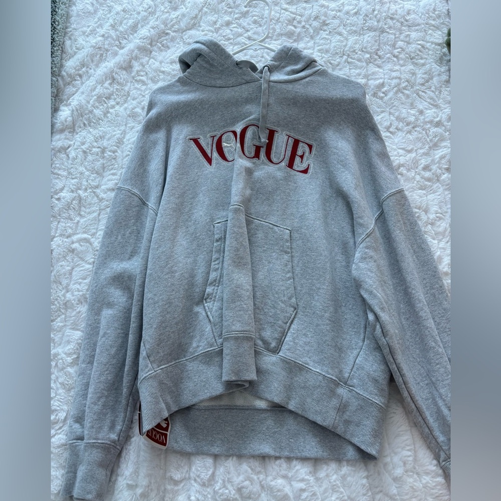 Grey and red Vogue hoodie